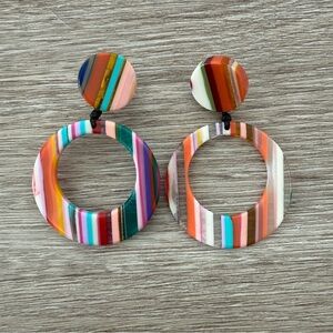 Colorful Striped Acrylic Earrings